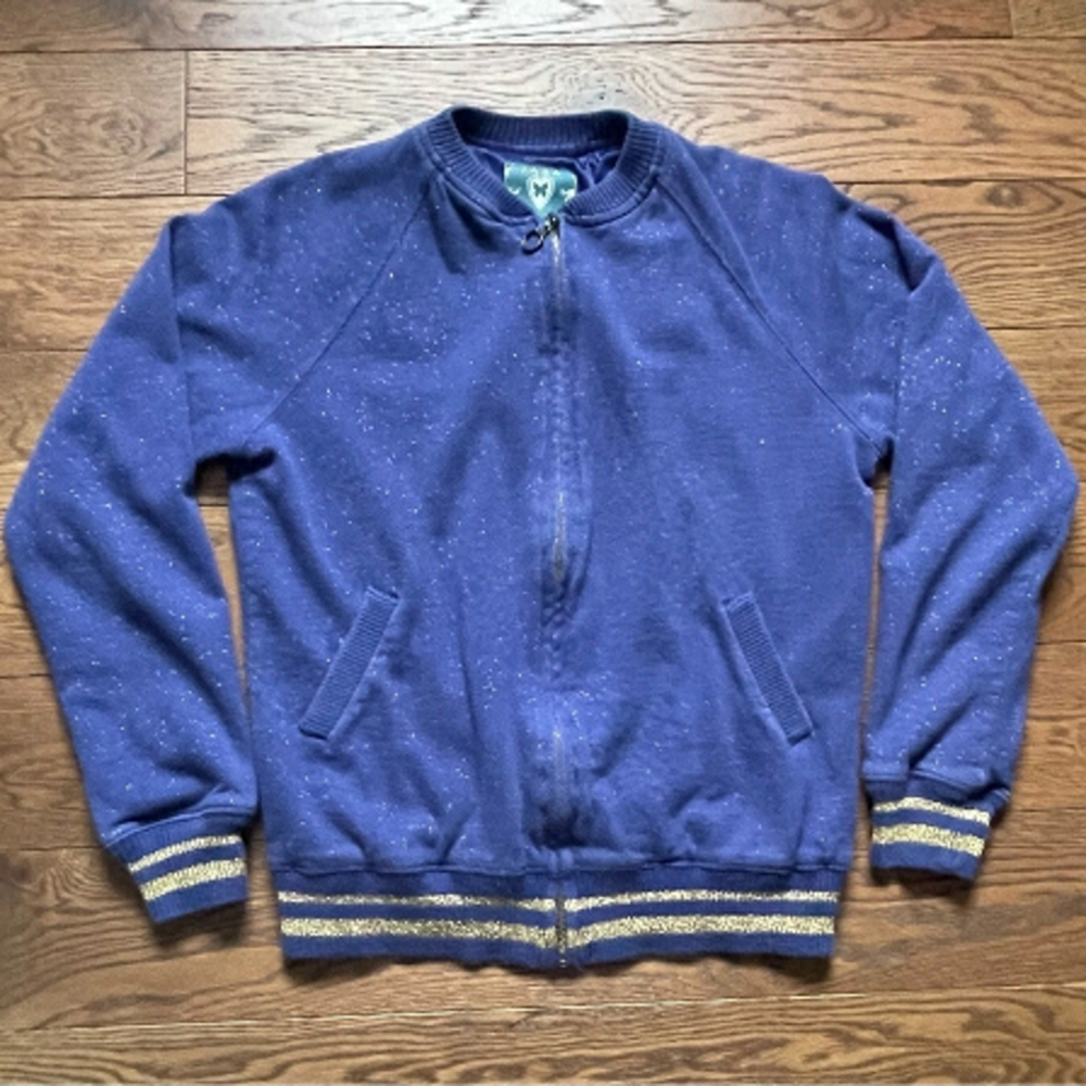 [zara] Purple and Gold Varsity jacket